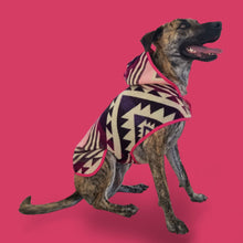 Cargar imagen en el visor de la galería, Poncho ponchos de mascotas con capucha PONCHOS DE MASCOTAS CON CAPUCHA DE OTAVALO. MODELO VIOLETA KiruPets www.kirupets.com