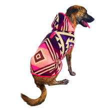 Cargar imagen en el visor de la galería, Poncho ponchos de mascotas con capucha PONCHOS DE MASCOTAS CON CAPUCHA DE OTAVALO. MODELO VIOLETA KiruPets www.kirupets.com
